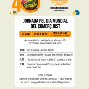 Jornada pel Dia mundial del Comerç Just 9 de maig 50 dia mundial comerc just 2026 jornada 9 de maig